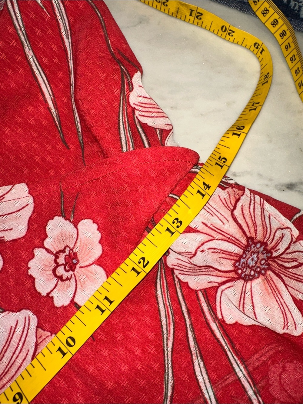 Maurices Red Floral Maxi Dress with White Blooms with belt size medium - Picture 8 of 8